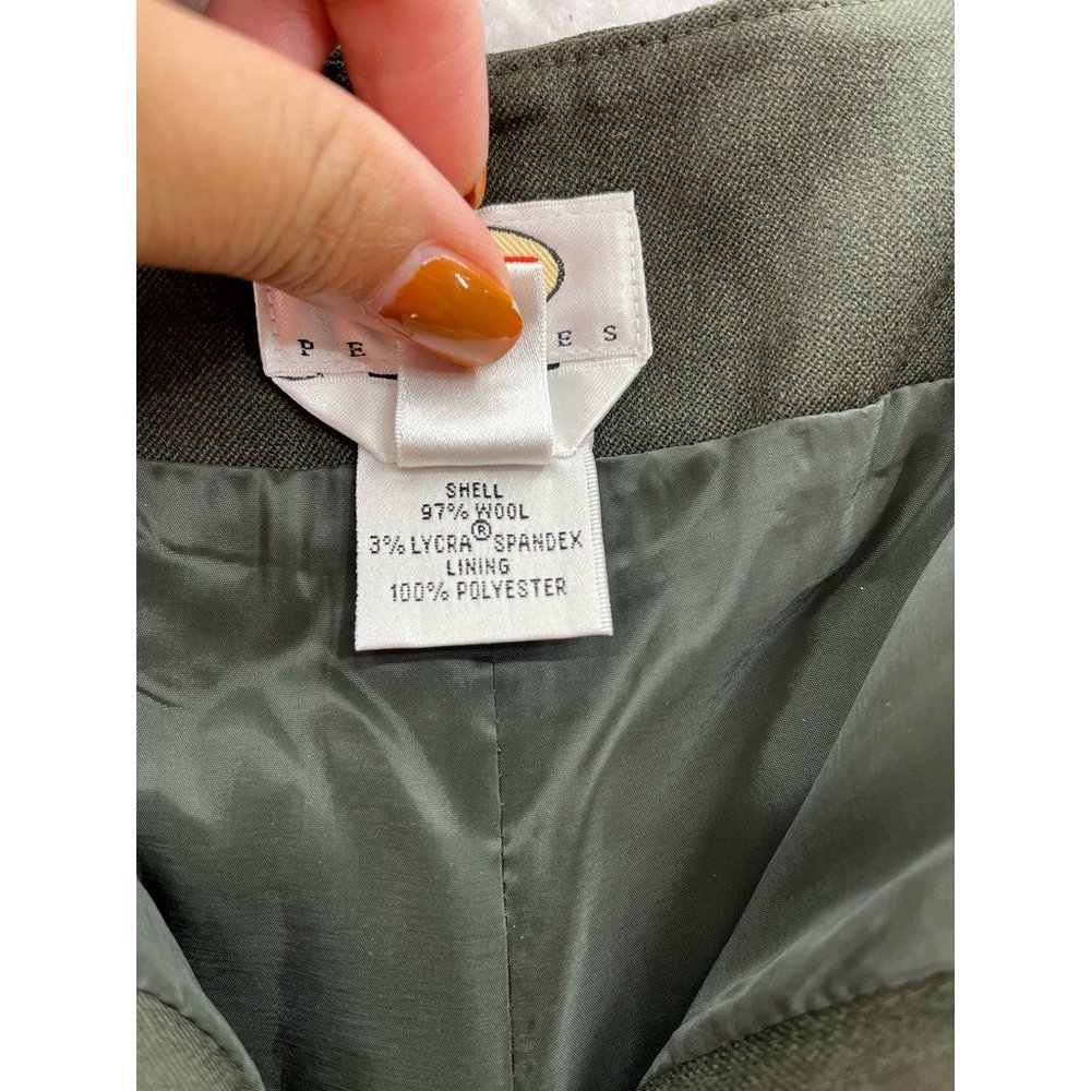 Talbots Womens Dress Career Pants Green High Rise Stretch Wool‎ Lined Petites 8 - Picture 7 of 8